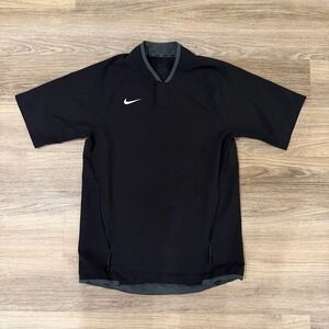 Nike Men's Dri-FIT Baseball Short Sleeve Hot Jacket Coach Jacket XS Black Gray